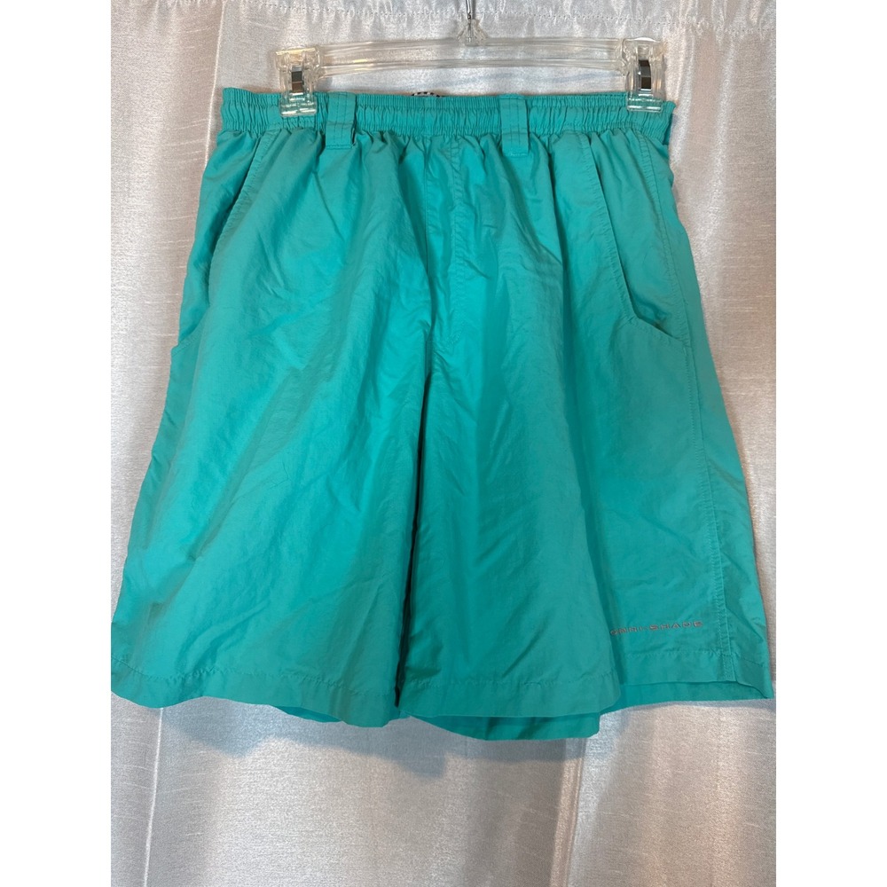 Columbia‎ PFG Omni Shade Kids Shorts Elastic Waist Teal Fishing Gear Small